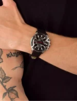 ساعت مردانه ديزل سه موتوره بند چرمي - Image 4