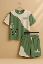 ست تيشرت شلوارک وارداتي طرح دار - Image 2