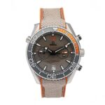 ساعت مردانه امگا سيمستر سه موتوره طوسي نارنجي