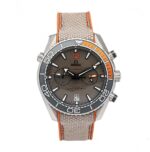 ساعت مردانه امگا سيمستر سه موتوره طوسي نارنجي