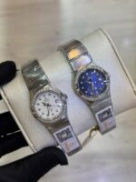 ساعت امگا زنانه دور نگين صفحه سرمه اي - Image 2