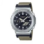 ساعت جي شاک2100بند برزنتي سبز زيتوني