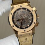 ساعت هابلوت مردانه بند چرم عسلي