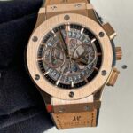 ساعت هابلوت زنانه بند چرم عسلي