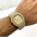 ساعت فول نگين مردانه پتک فيليپ طلايي