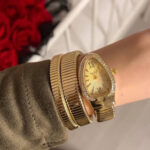 ساعت زنانه ماري بولگاري طلايي دور نگين