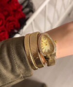 ساعت زنانه ماري بولگاري طلايي دور نگين