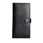 کیف پول کتی طرح نامی چرم ساده مشکی