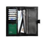 کیف پول کتی طرح نامی چرم ساده مشکی - Image 4