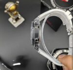 ساعت جيشاک2100سفيد شيشه شفاف عقربه رنگي - Image 4