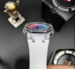 ساعت جيشاک2100سفيد شيشه شفاف عقربه رنگي - Image 3