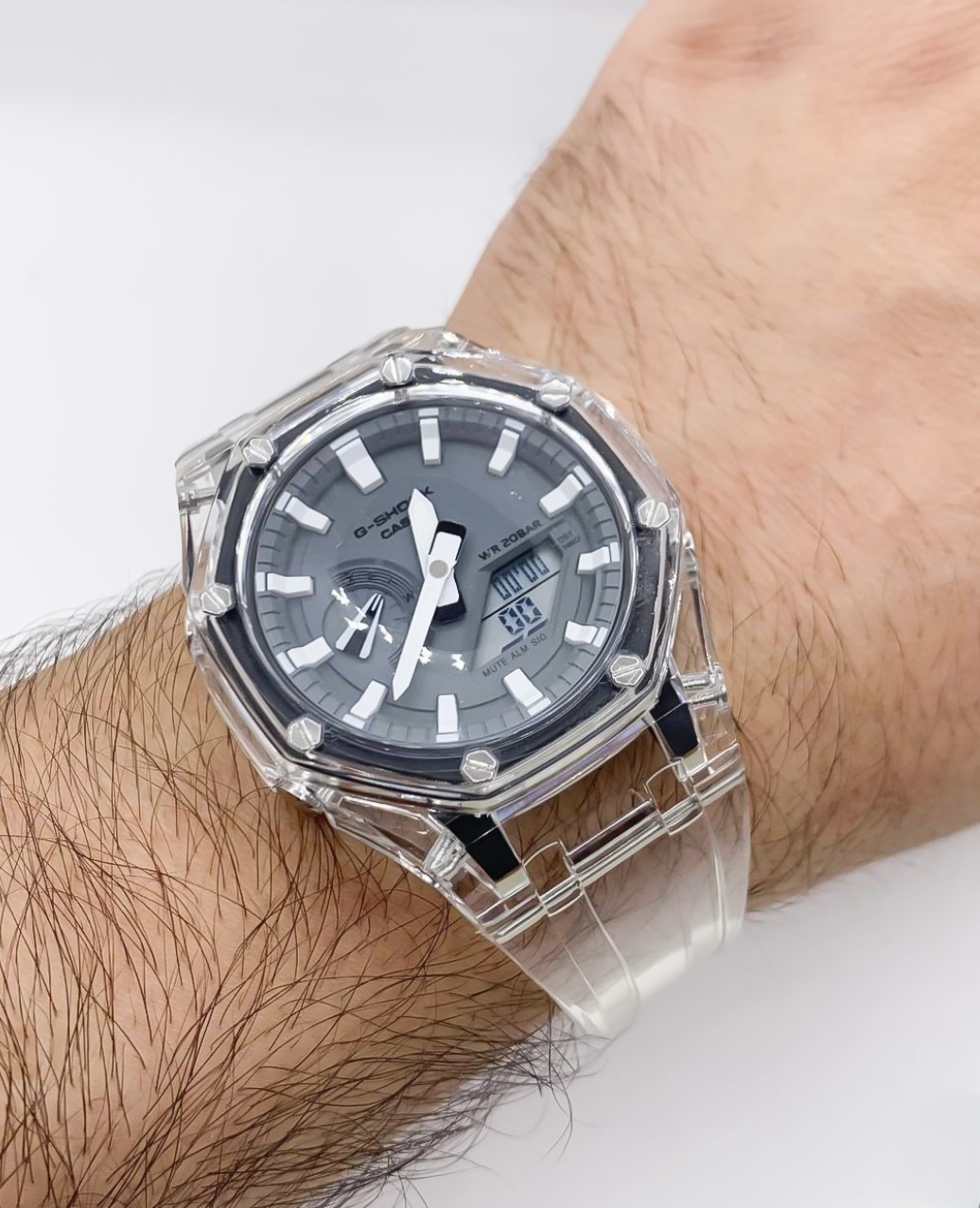 IMG_8032 (1) ساعت جيشاک 2100شيشه اي عقربه سفيد - Image 1