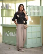 ست دخترانه شوميزشلوار لينن تدي