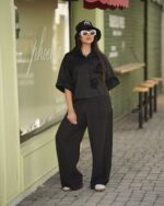 ست دخترانه شوميزشلوار لينن تدي - Image 2