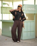 ست دخترانه شوميزشلوار لينن تدي - Image 4