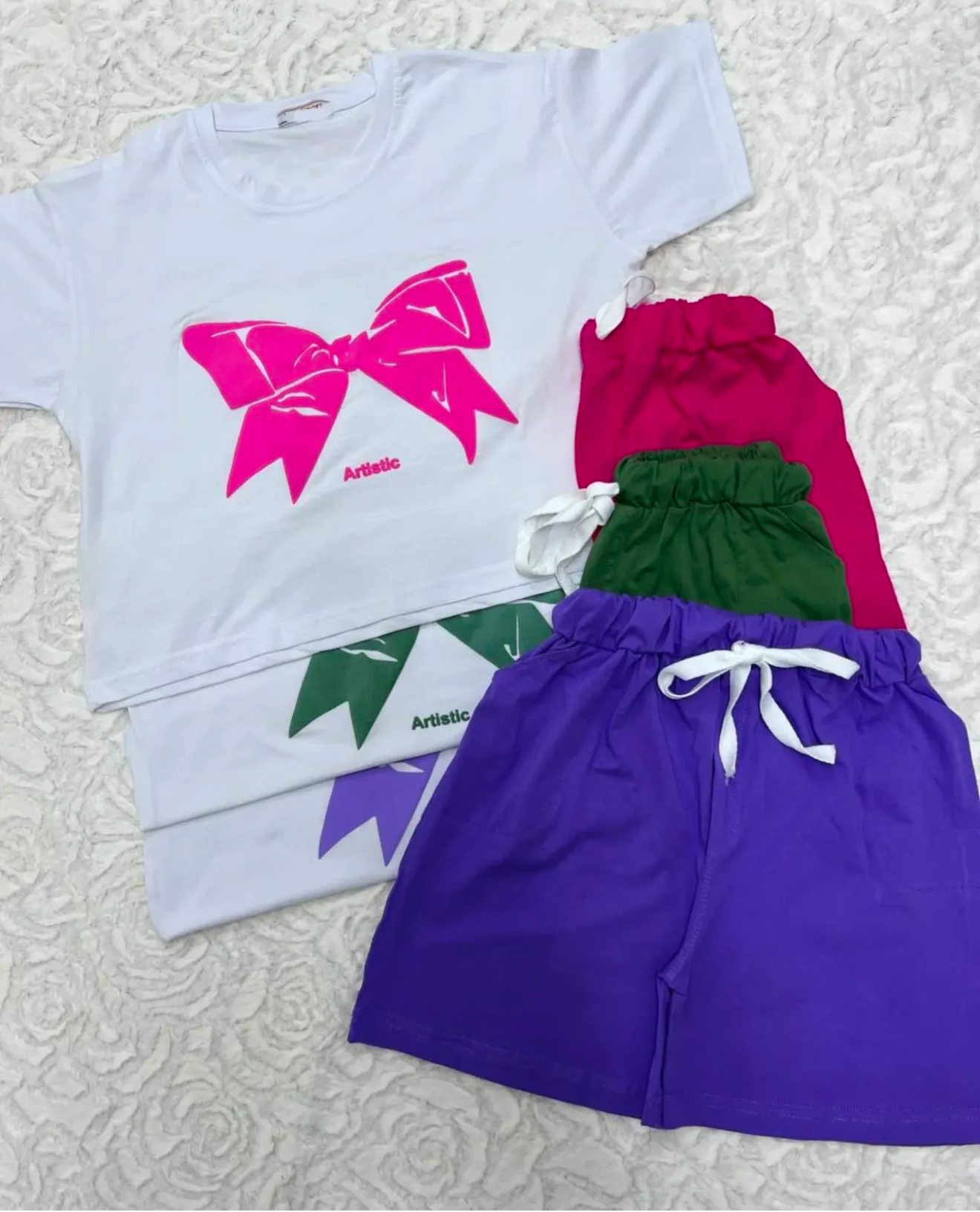 IMG_8850 ست تيشرت شلوارک پاپيون - Image 1