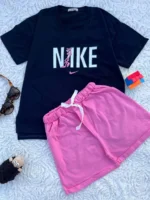 ست تيشرت شلوارک پلنگ صورتي