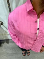 پيراهن مردانه آستين بلند راه راه - Image 2