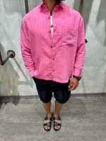 پيراهن مردانه آستين بلند راه راه - Image 4