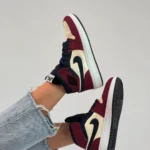 کتونی جردن وان ساقدار سرمه ای زرشکی