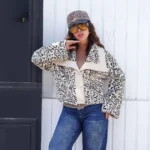 کت دخترانه کوتاه پلنگي نارسيس