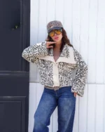 کت دخترانه کوتاه پلنگي نارسيس