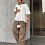 ست تيشرت وشلوار طرح دار