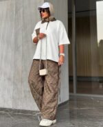 ست تيشرت وشلوار طرح دار