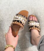 صندل زنانه پرچی نگينی - Image 2