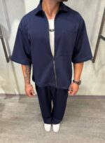 پيراهن زيپ دار تک جيب گلدوزيrepresent - Image 5