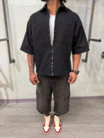 پيراهن کتان پاييزه زيپ دار - Image 3