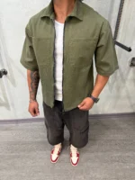 پيراهن کتان پاييزه زيپ دار - Image 2