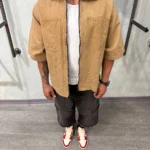 پيراهن کتان پاييزه زيپ دار