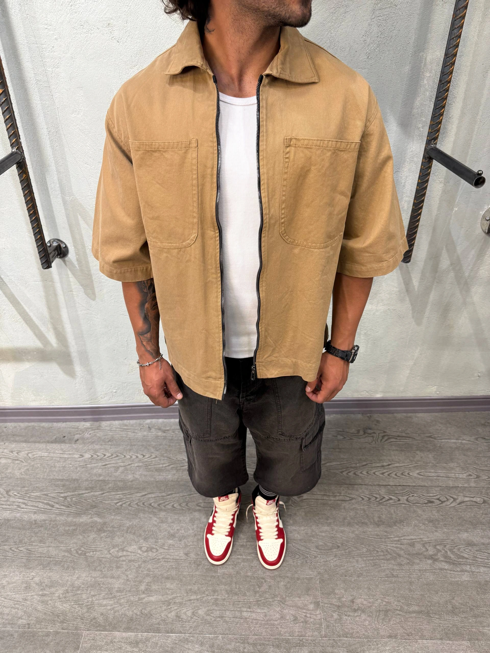 IMG_9907-1 پيراهن کتان پاييزه زيپ دار - Image 1