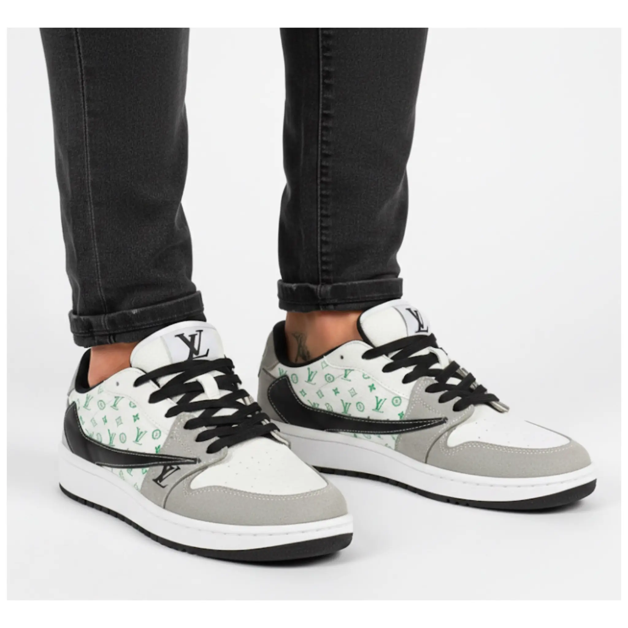 photo-output-82 کتونی ترويس لوويتون طوسي سبز - Image 1