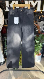 شلوار نيم بگ ذغالی کمردار - Image 4