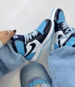 کتونی زنانه جردن وان ساقدار سرمه اي آبی