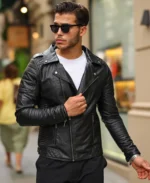 کاپشن چرم مصنوعی پليسی ساده