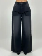 شلوار فول بگ ذغالی کيف چسبي لبوبو