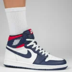 کتونی جردن وان ساقدار سرمه ای قرمز