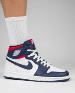 کتونی جردن وان ساقدار سرمه ای قرمز