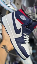 کتونی جردن وان ساقدار سرمه ای قرمز - Image 2