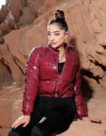 کاپشن زنانه کراپ پفکی براق - Image 10