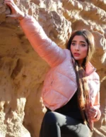 کاپشن زنانه کراپ پفکی براق - Image 3