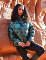 کاپشن زنانه طرح دار پفکی - Image 3