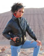 کاپشن زنانه وارداتی پفکی براق 663