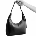 کيف زنانه مجلسی ارکيده چرم ليزارد مشکی