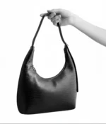 کيف زنانه مجلسی ارکيده چرم ليزارد مشکی