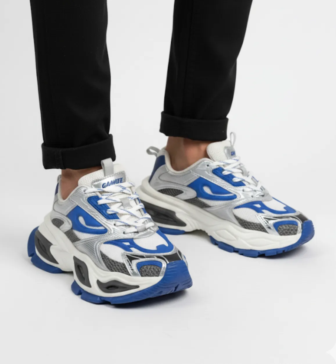 IMG_25931 کتونی مردانه لژدار بالنسيگا سفيد ابی - Image 1