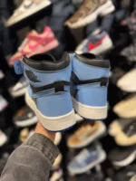 کتونی مردانه جردن وان ساقدار مشکی آبی - Image 3